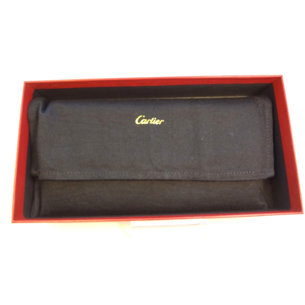 Cartier C de International Long Wallet Burgundy Leather Clutch with Original Box